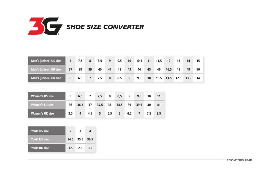 3G Bowling Shoe Size Converter